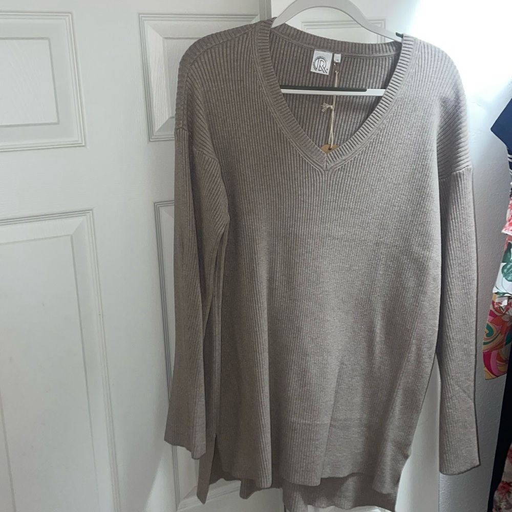 Gray v-neck sweater
